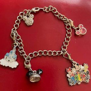 Charm Bracelet Disney Mickey Castle Ears Pink Bling 2012